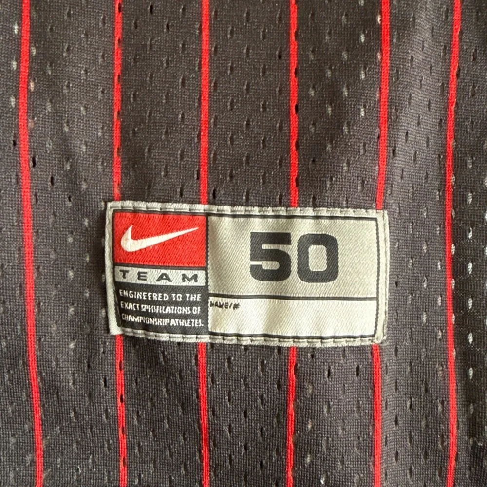 Men’s Nike Michael Jordan #23 Chicago Bulls Jersey Black Pinstripe Sz 50 - NWOT - Picture 3 of 5
